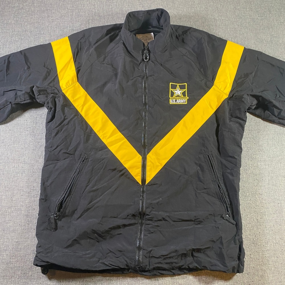 US Army Physical Fitness Uniform Jacket APFU Military Black & Yellow Small